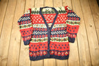 Vintage 1990s Heirlooms Hand Knit Cardigan Sweater