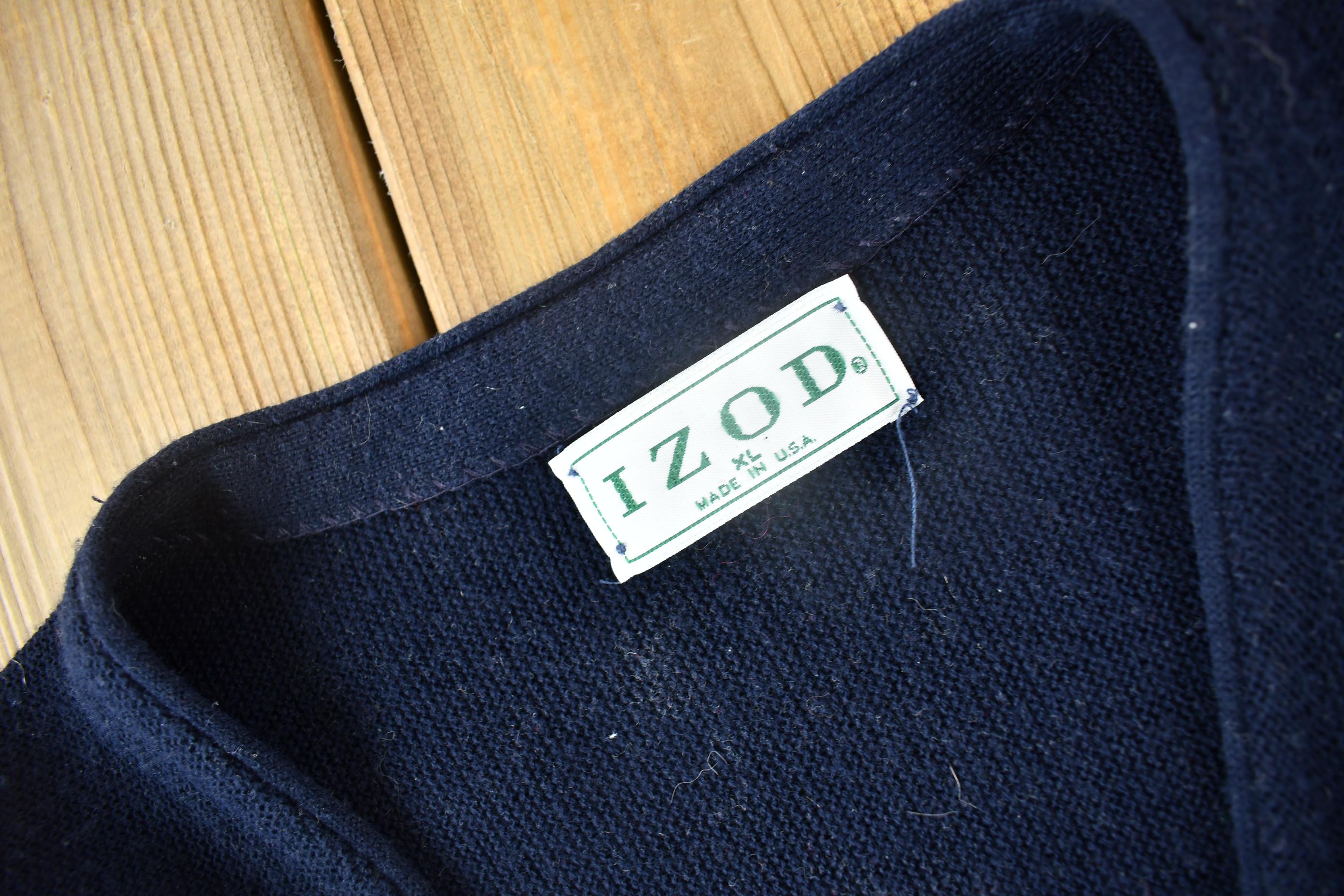Vintage 1980s IZOD Knit Cardigan Sweater