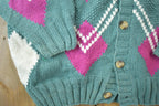 Vintage 1990s Casual Clothing Co Knit Pattern Cardigan Sweater