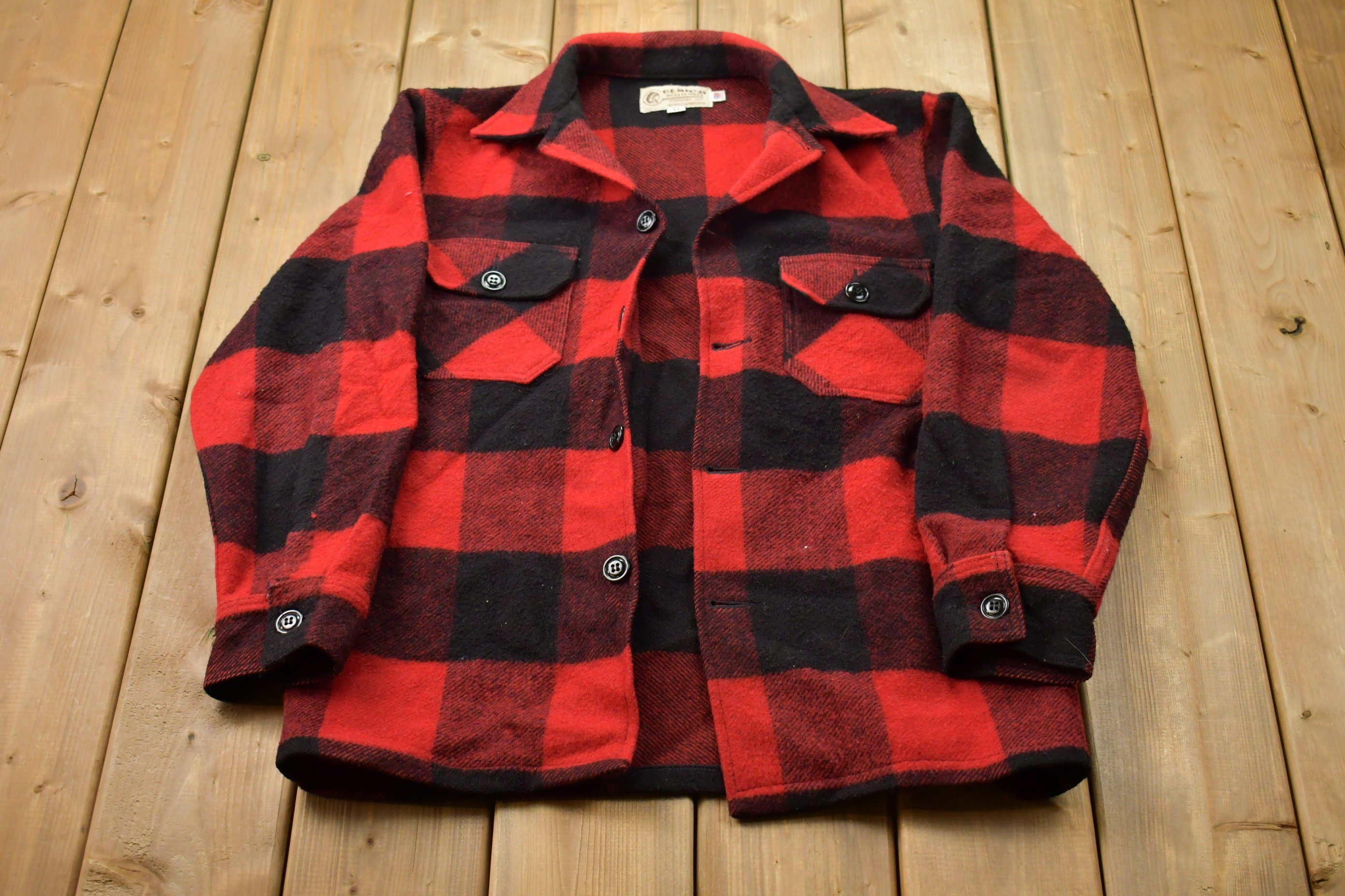Vintage 1960s Bemidji 100% Wool Jacket  Wool Jacket  Vintage 60s Jacket  Outdoor  Winter  Made In USA  Buffalo Plaid