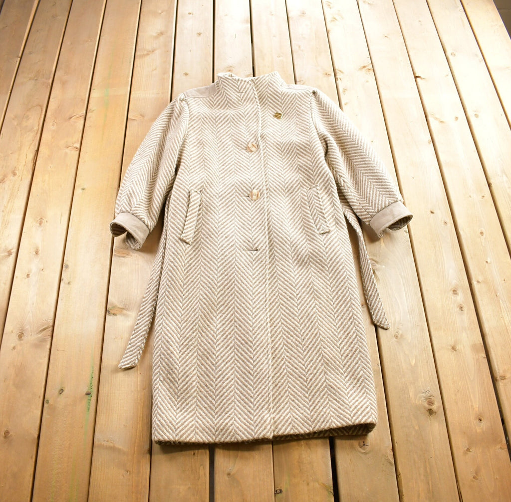 Vintage 1980s Wool Electre Paris Button Up Long Jacket Made In Paris