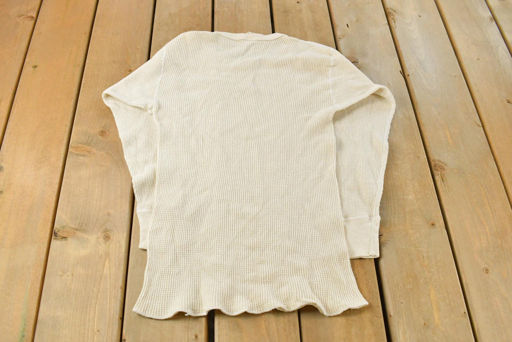 Vintage 1970s J.E. Morgan All Natural Thermal Waffle Knit Long Sleeve Shirt Men's M