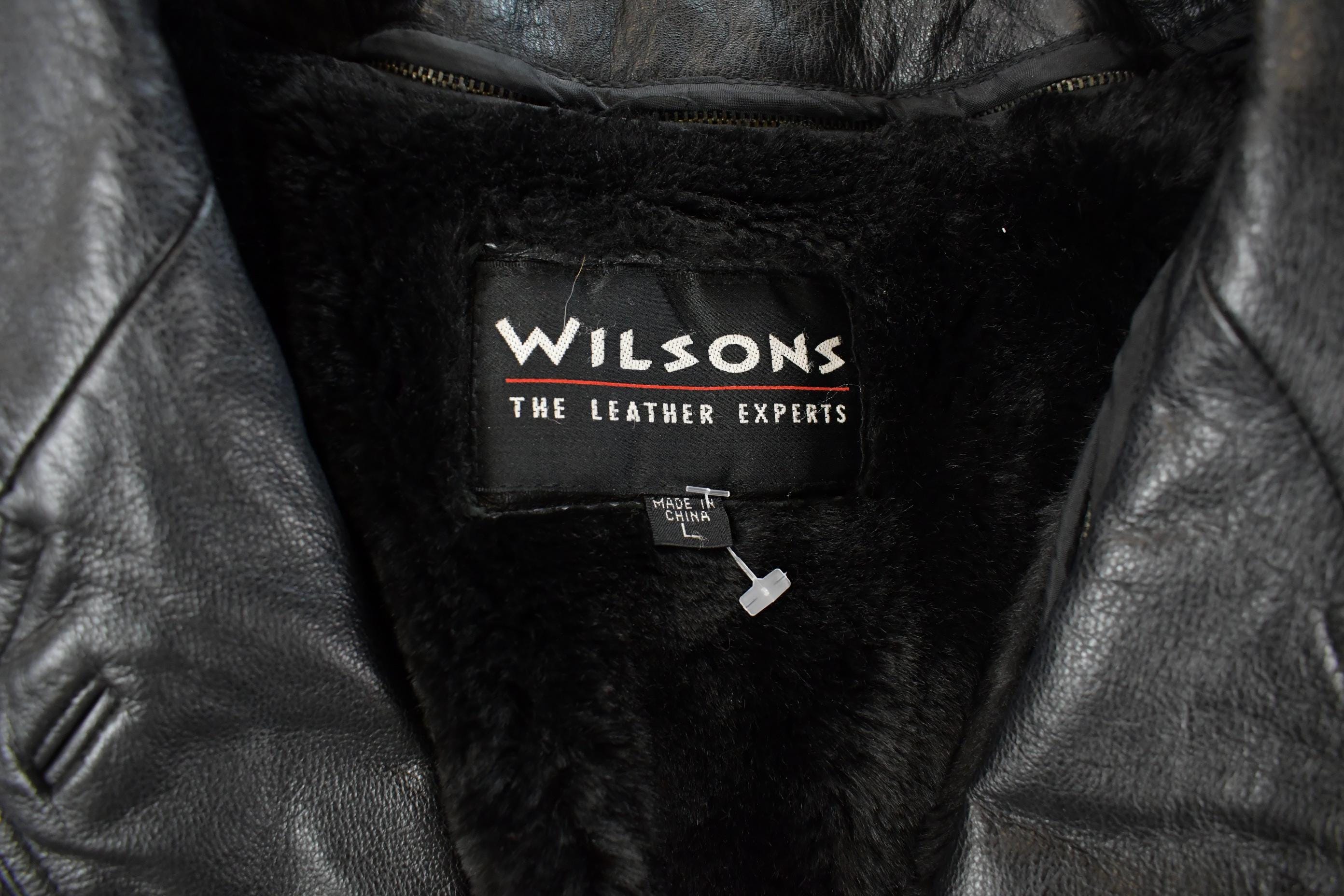 Vintage 1990s Wilson's Wool Lined Leather Jacket Women's XL