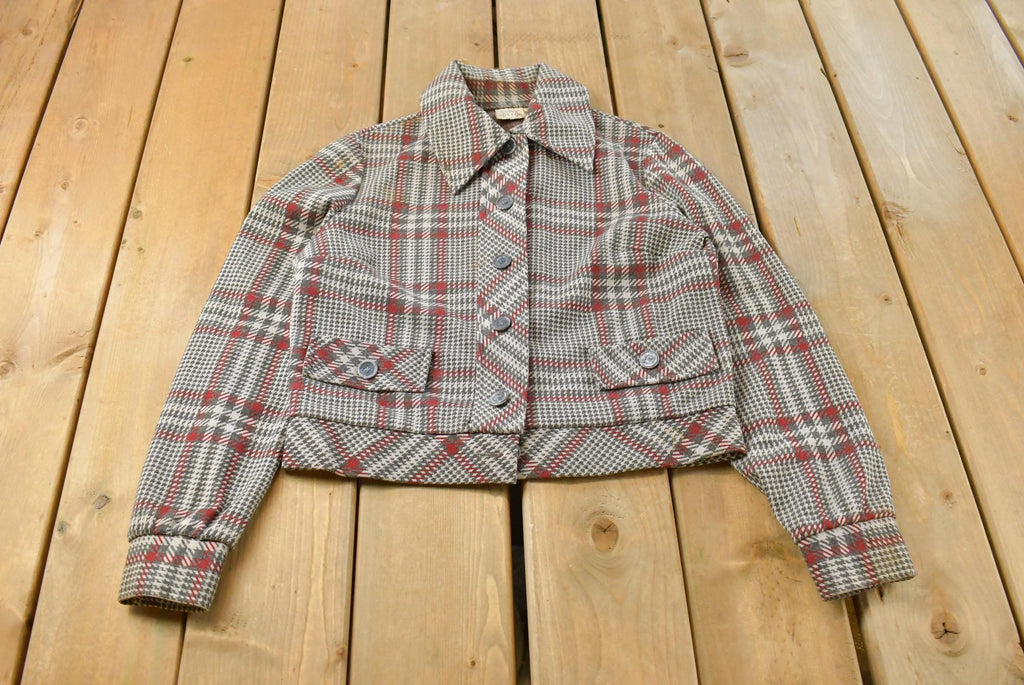 Vintage 1960s Cos Cob Houndstooth Sport Coat Jacket Women's S /
