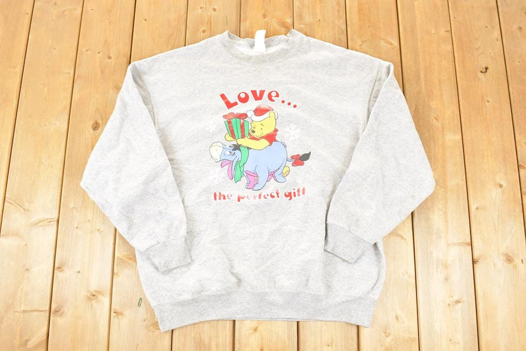 Vintage 1990s Disney Pooh Bear Christmas Crewneck Sweatshirt Men's L