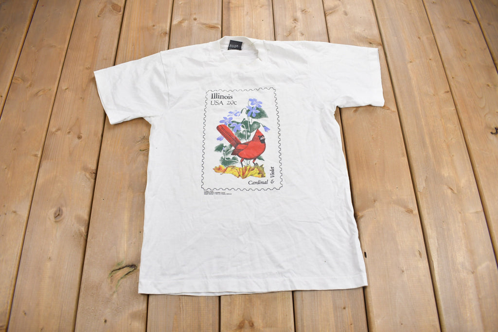 Vintage 1982 USPS Illinois Cardinal Stamp Graphic T Shirt