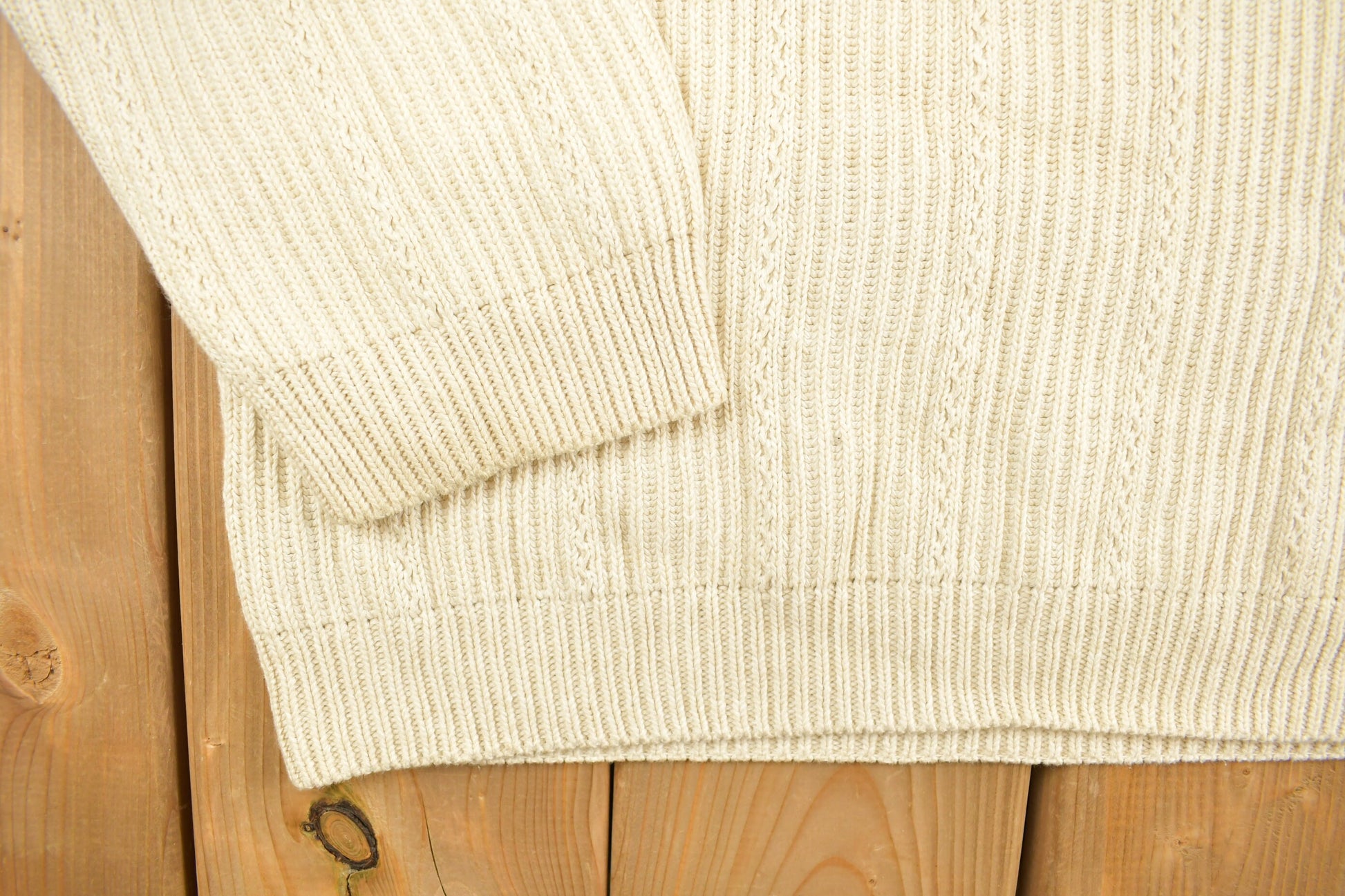 Vintage 1990s Chaps Ralph Lauren Beige Knitted Sweater / Vintage 90s Crewneck / Pattern Sweater / Outdoor / Pullover Sweatshirt