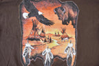 Vintage 1990s Buffalo Ranch Aztec Graphic T-Shirt