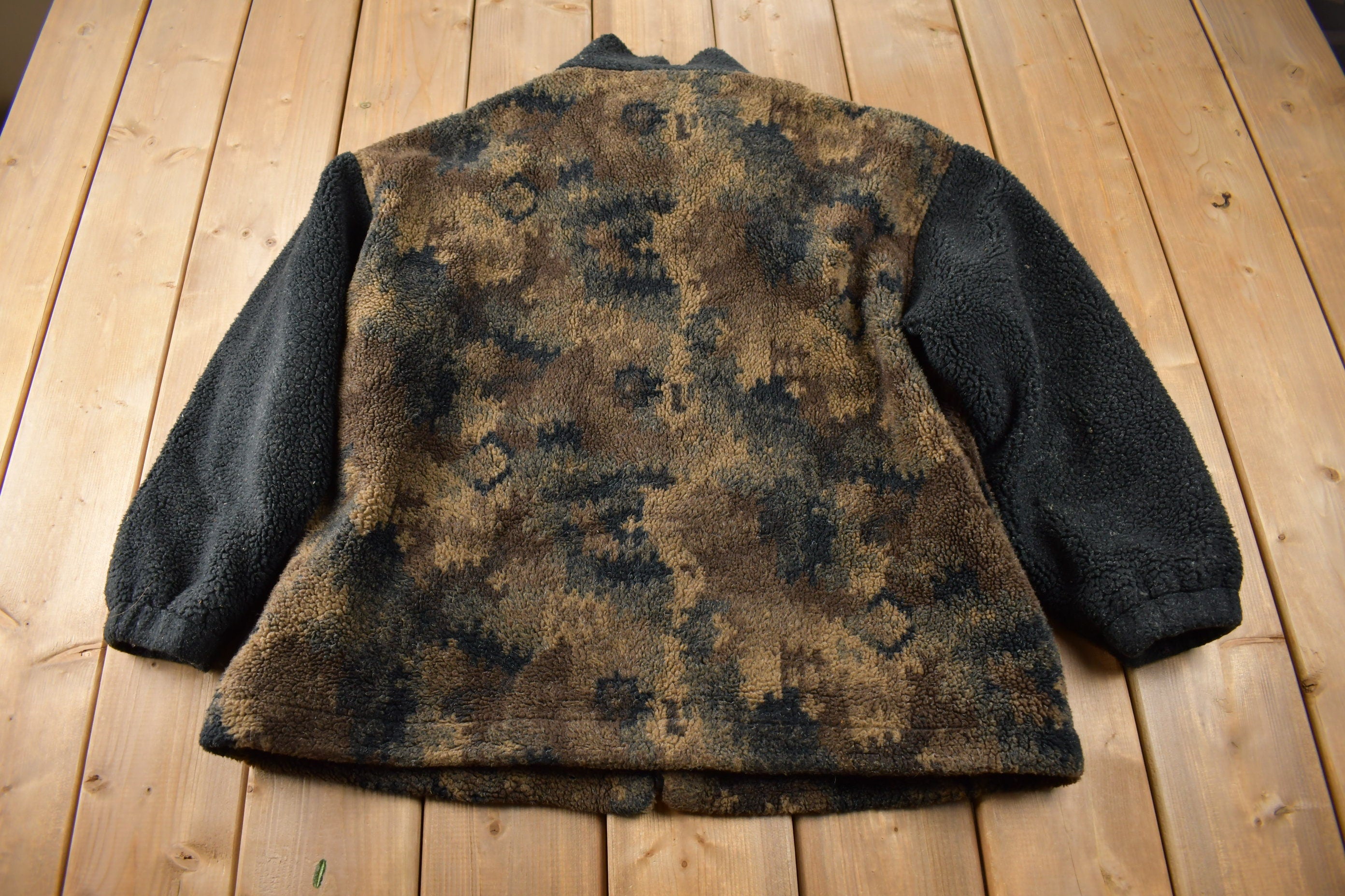 Vintage 1990s Forecaster Camo Fleece Jacket Size Large