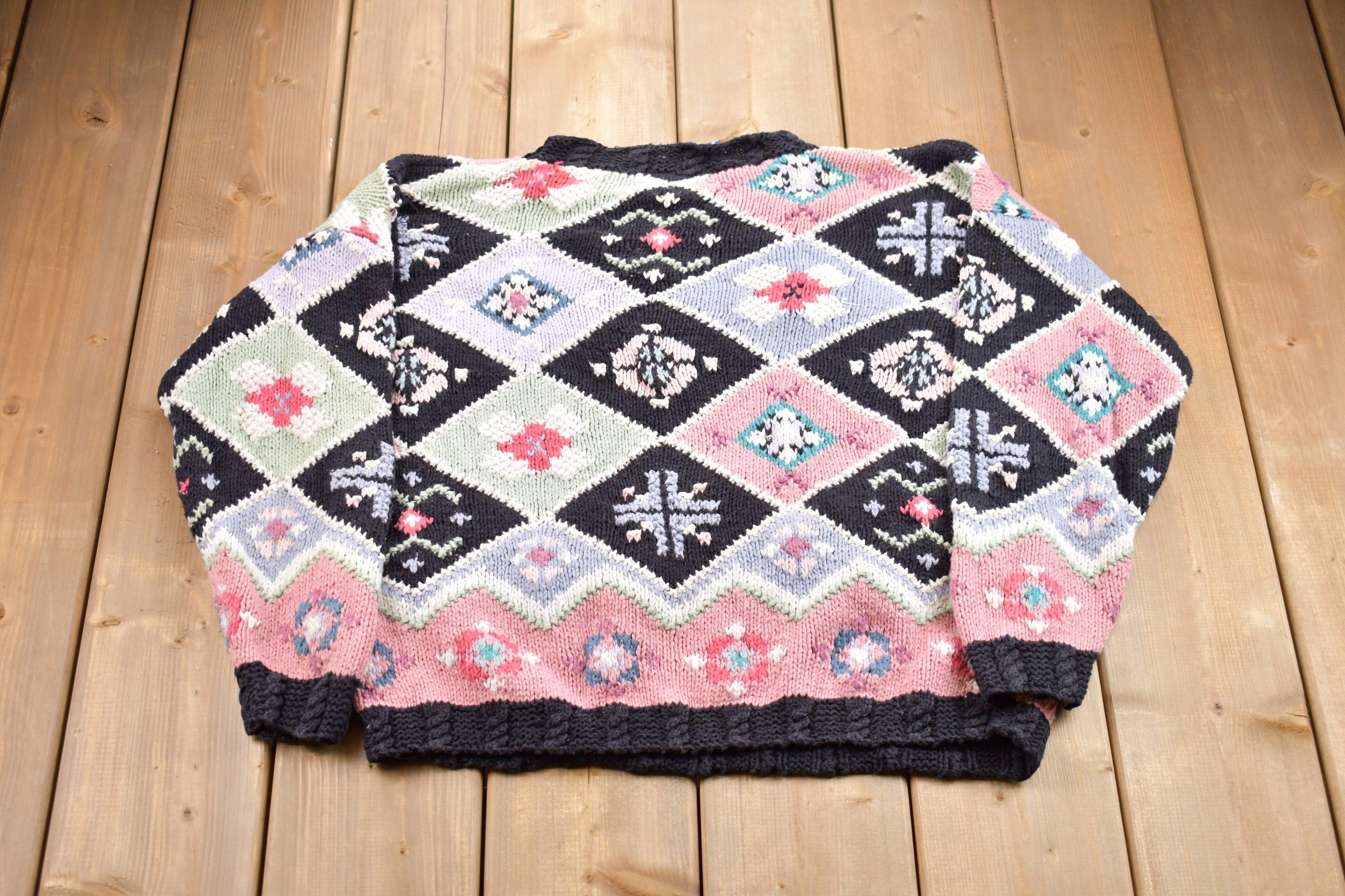 Vintage 1990s Best American Abstract Knitted Sweater