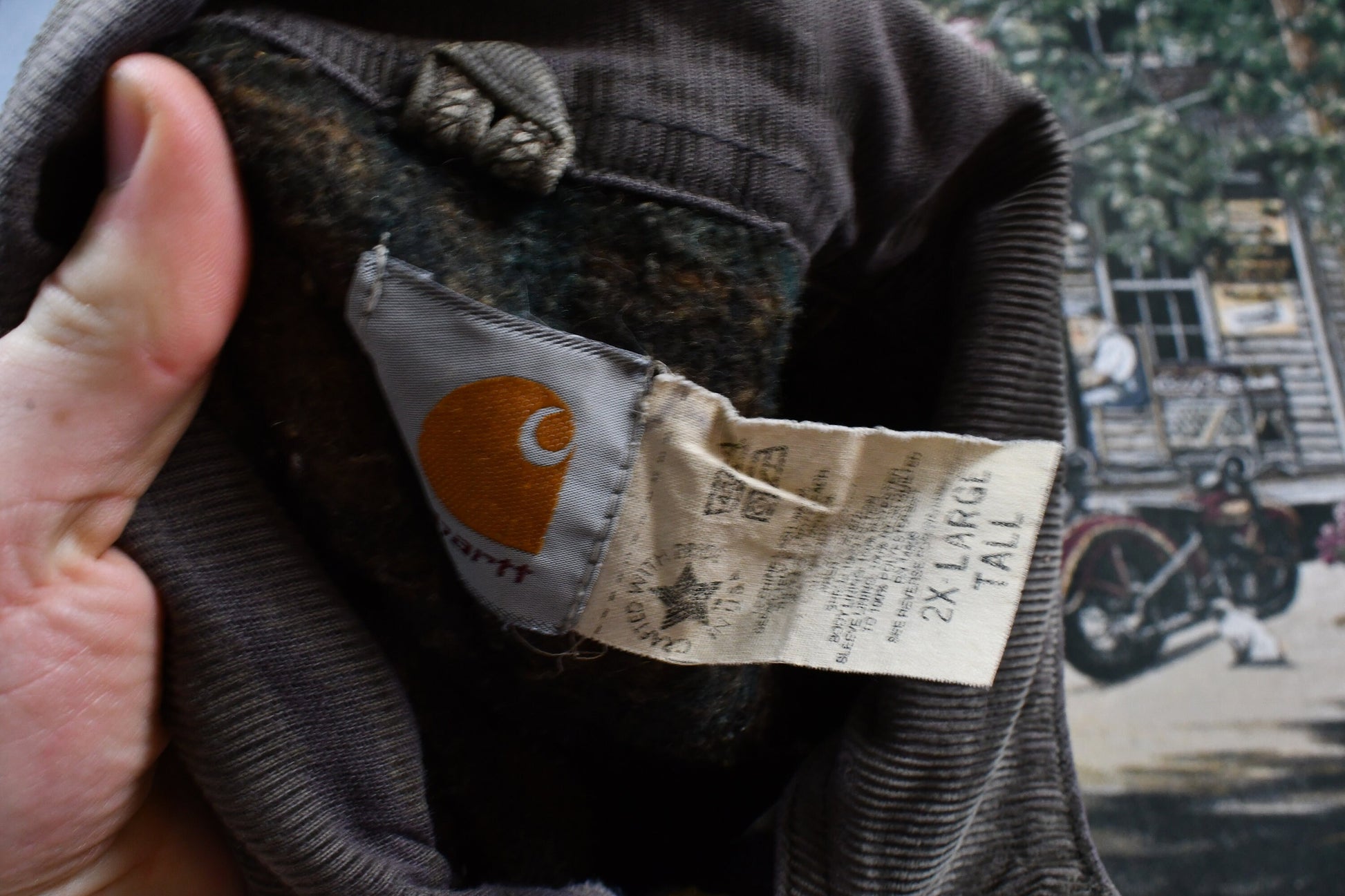 Vintage 1980s Distressed Carhartt Blanket Lined Detroit Jacket