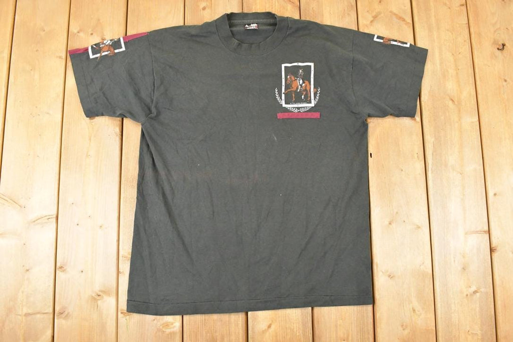 Vintage 1996 Animal Designs Horse Riding Souvenir T-Shirt Men's L