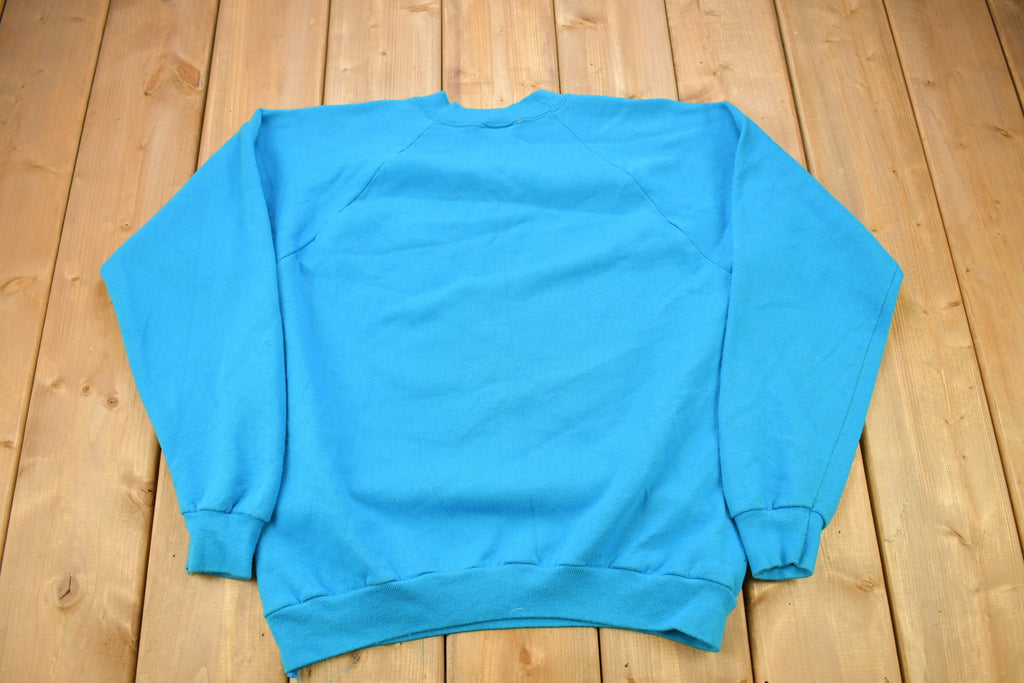 Vintage 1980s Coyote & Rabbit Theme Graphic Raglan Crewneck Sweater