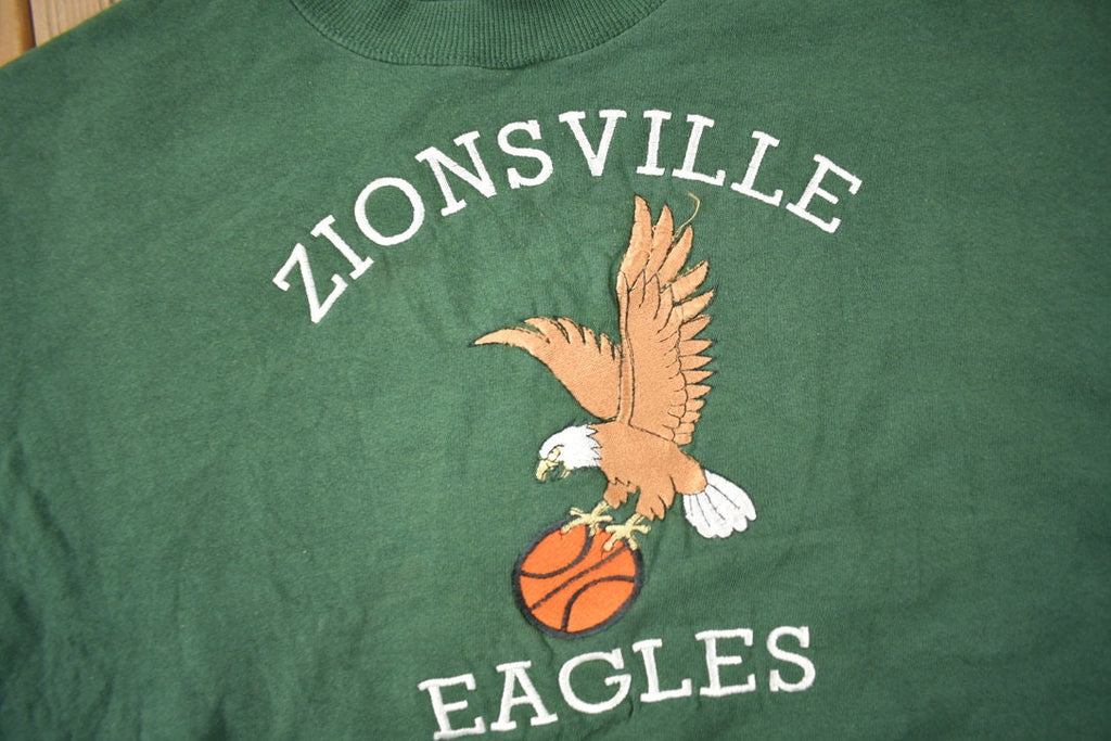 Vintage 1990s Zionsville Eagles Embroidered Crewneck Sweatshirt Size 2X