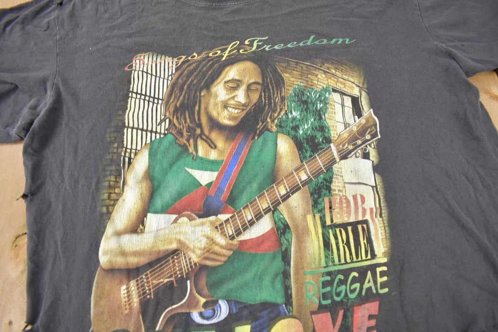 Vintage 1990s Bob MarleySongs Of Freedom One Love Graphic T-Shirt
