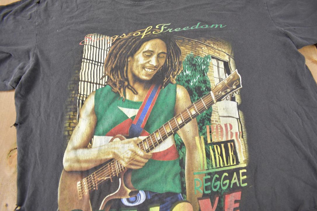 Vintage 1990s Bob MarleySongs Of Freedom One Love Graphic T-Shirt