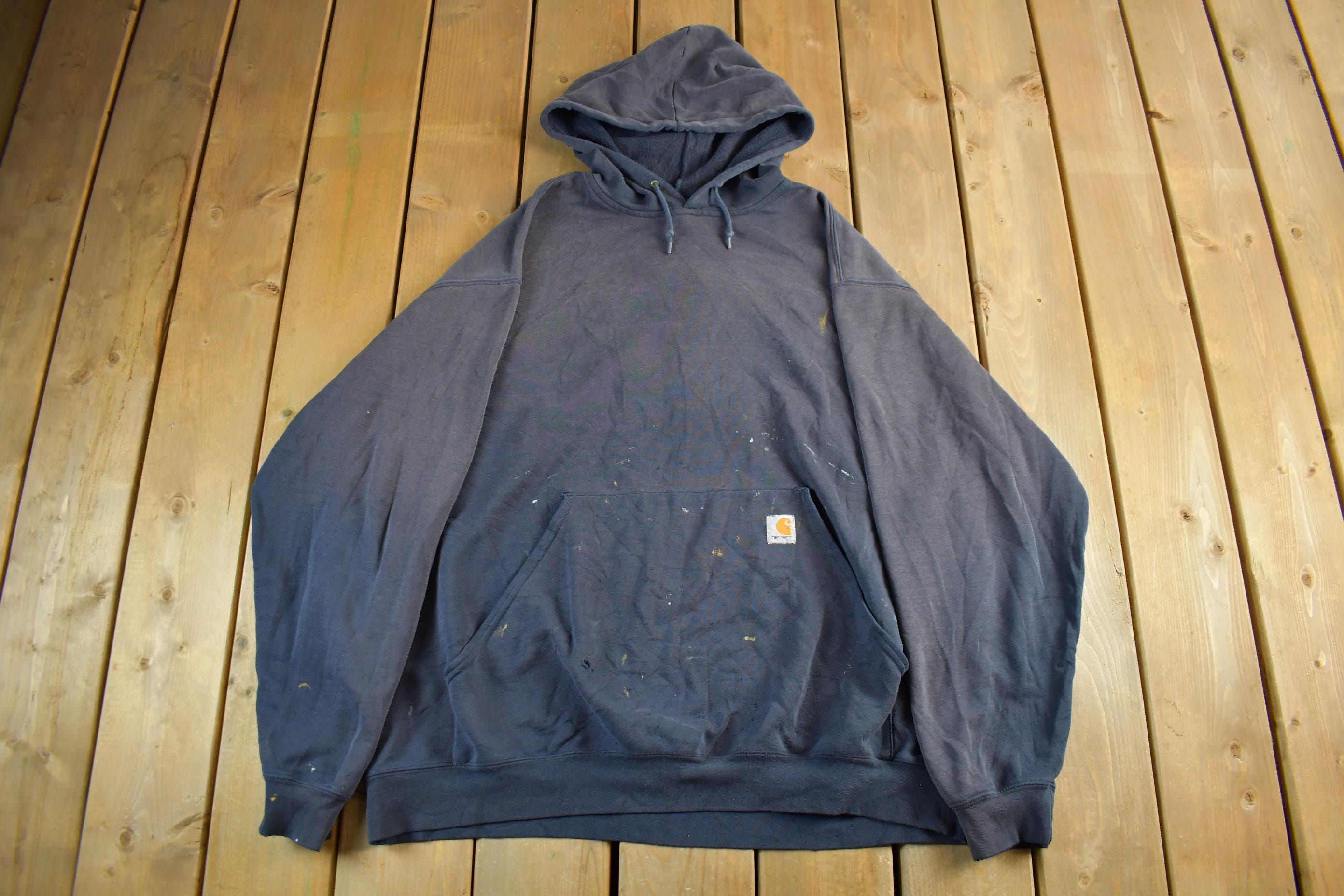 Vintage 1990s Carhartt Heavyweight Paint Distressed Hoodie Size 3XL