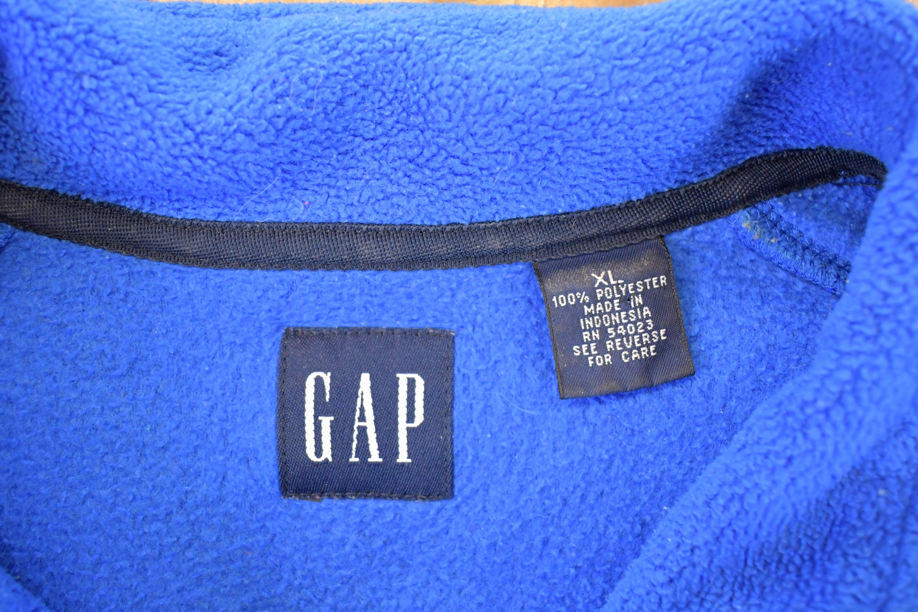 Vintage 1990s Gap Quarter Zip Fleece Outdoorsman Sweater Men's XL