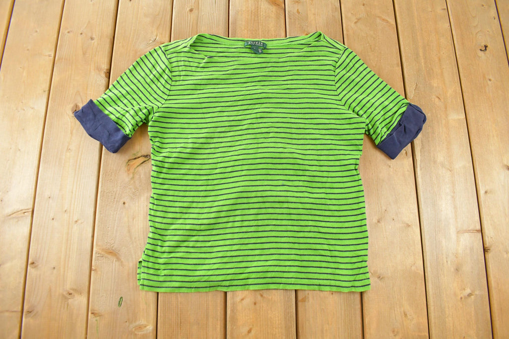 Vintage 1990s Lauren Ralph Lauren Striped Boating T-Shirt Women's Medium