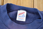 Vintage 1990s Navy Blue Bleached Crewneck Sweatshirt / Made In USA / 90s Crewneck / American Vintage / Distressed Crewneck