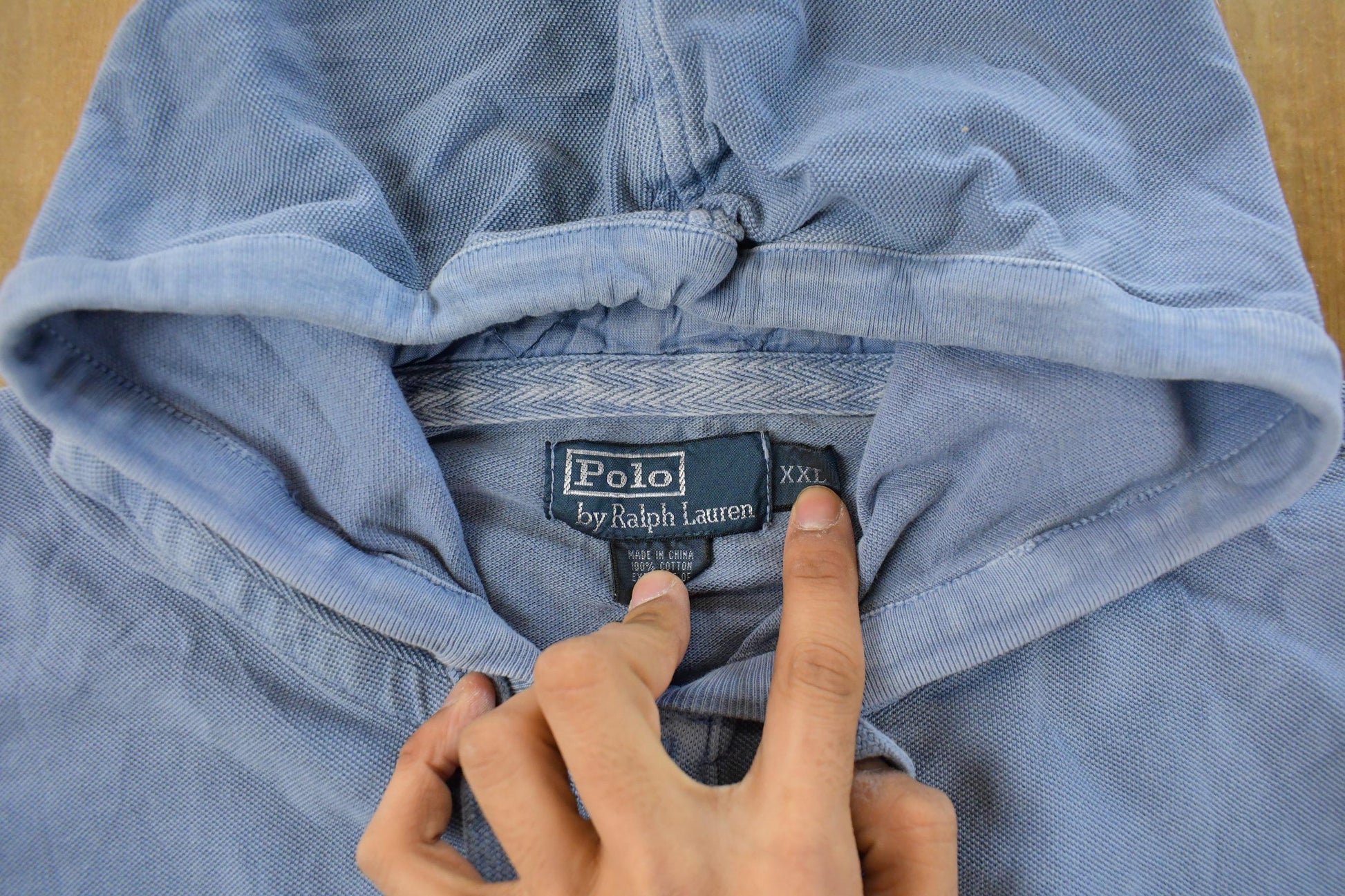 Vintage 1990s Polo By Ralph Lauren Henley Lightweight Hoodie Men's 2XL