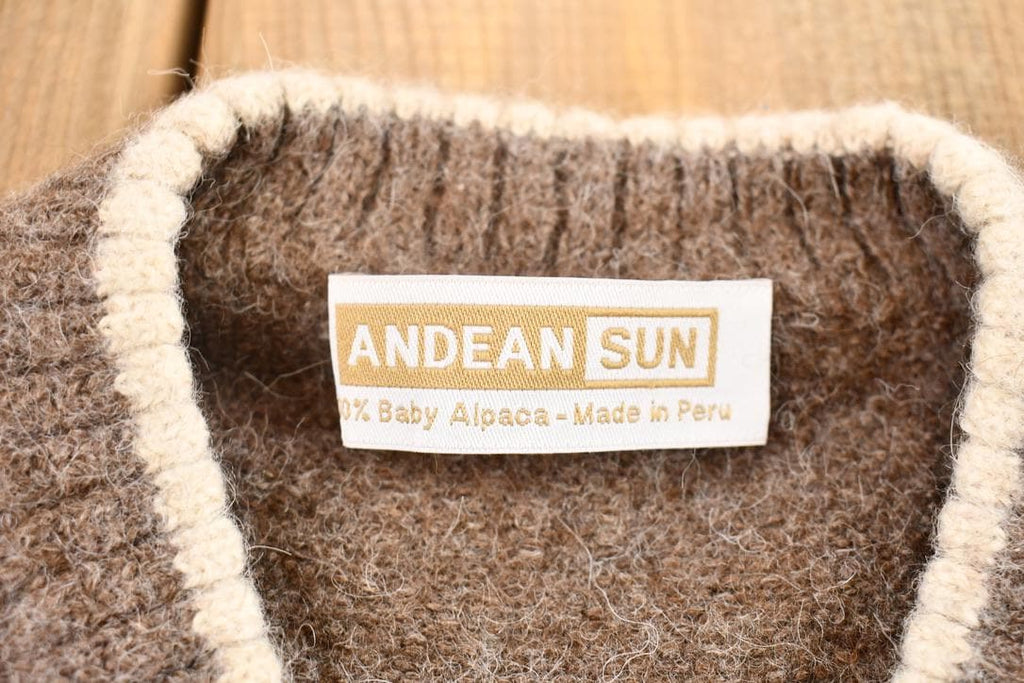 Vintage 1990s Andean Sun Baby Alpaca Argyle Knit Crewneck Sweater