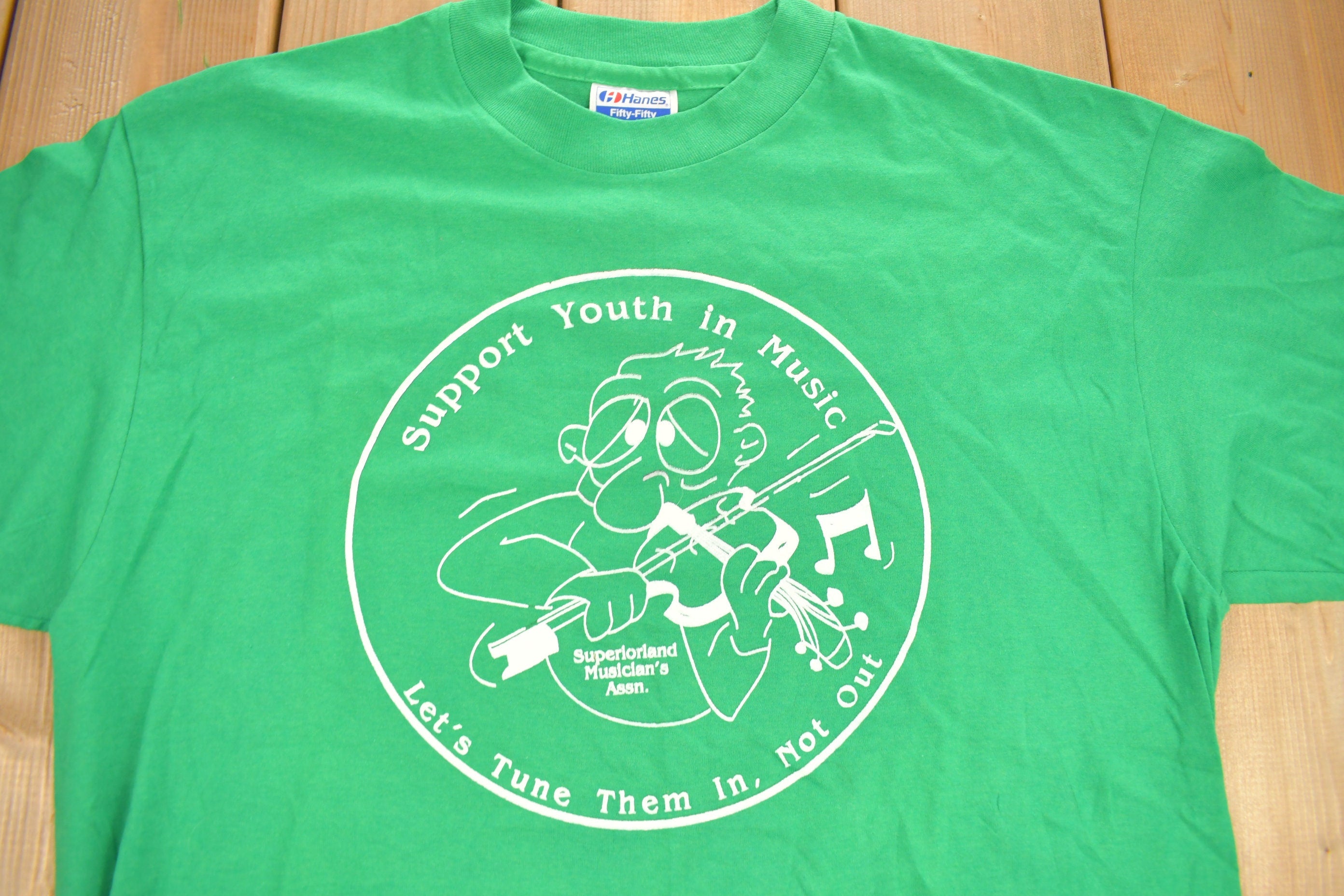 Vintage 1980s Superlorland Musician's Assn Graphic T Shirt