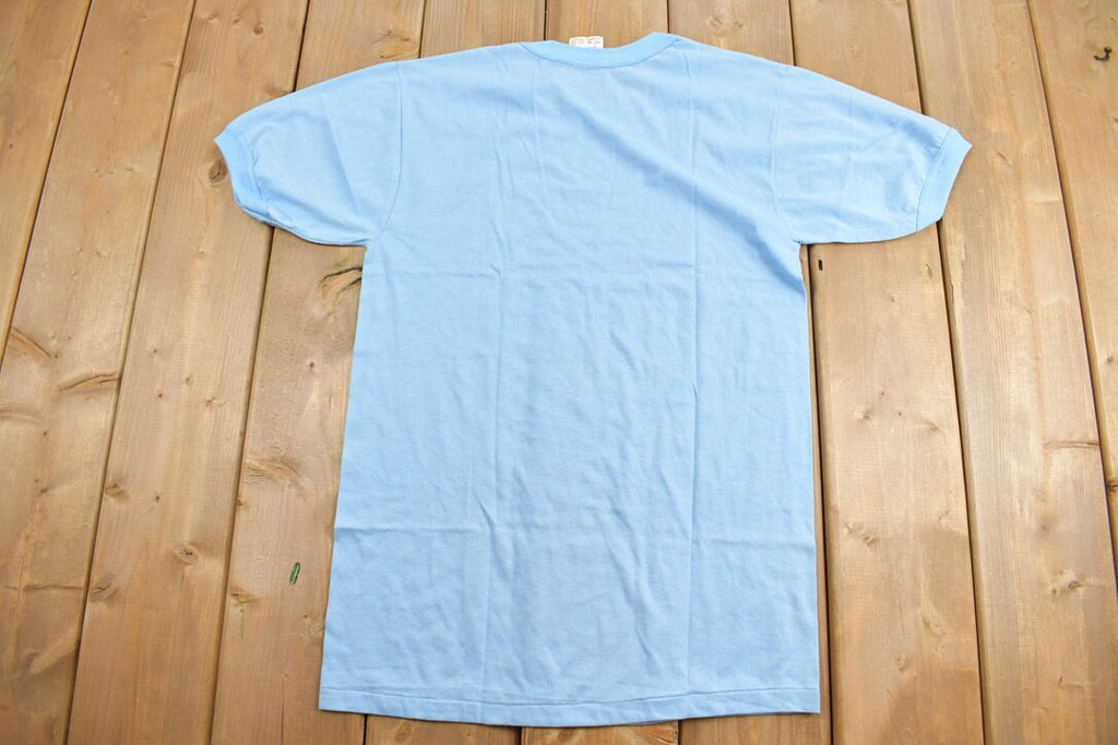 Vintage 1990s Blank Blue Ringer T-Shirt