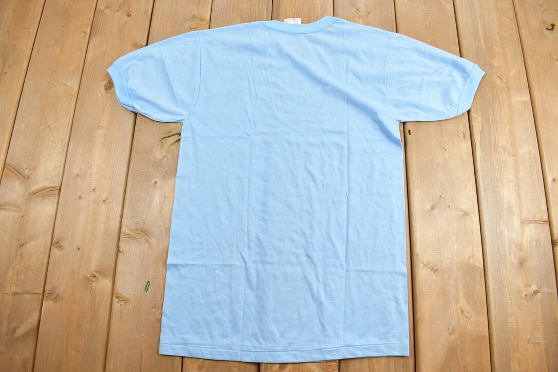 Vintage 1990s Blank Blue Ringer T-Shirt