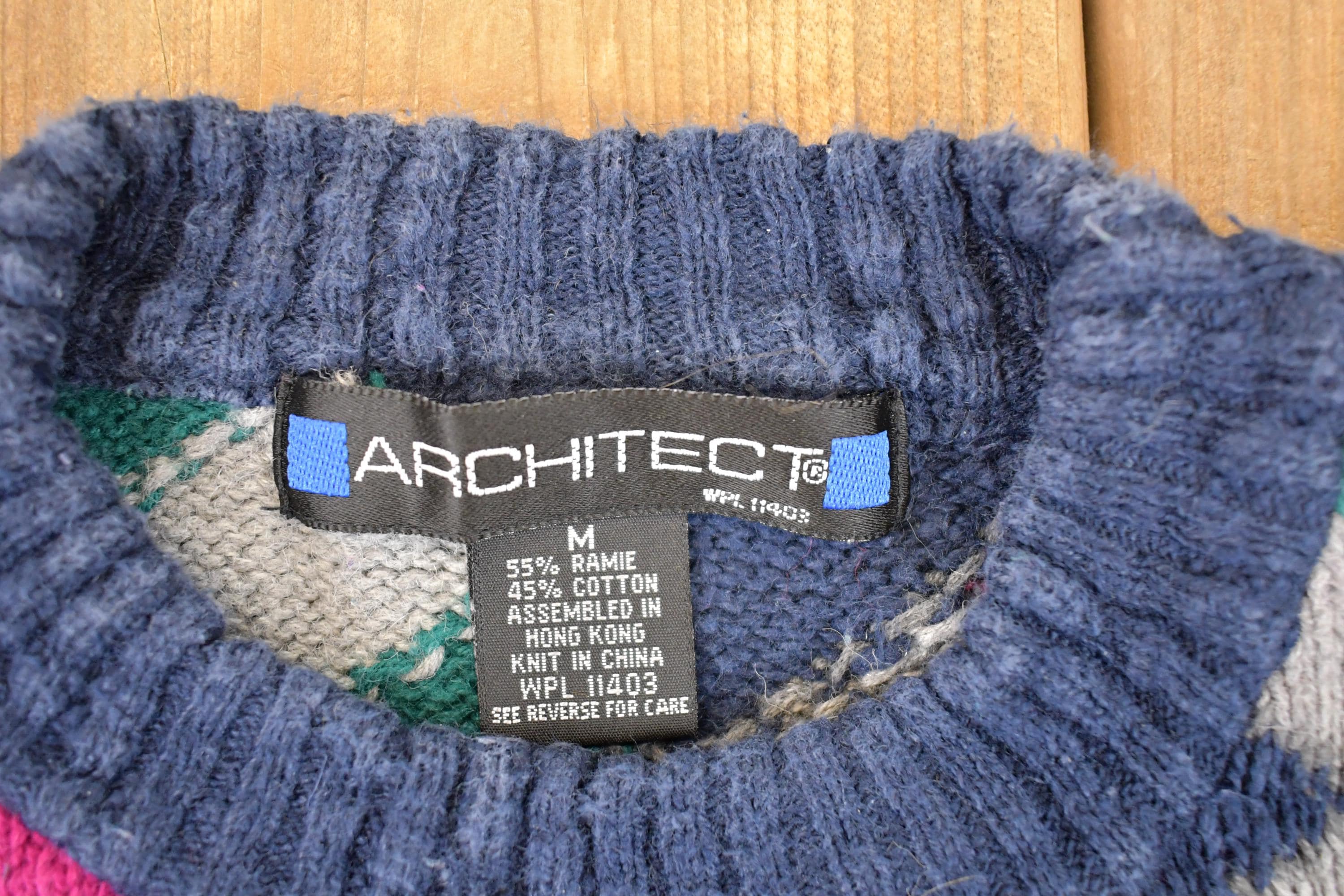 Vintage 1990s Architect Knit Crewneck Sweater Men's M