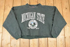 Vintage 1990s Galt Sand Michigan State University Crewneck Sweater Womens Cropped XL