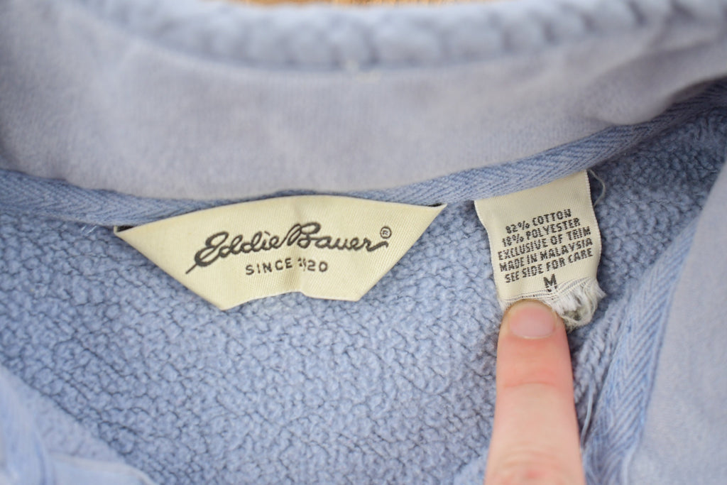 Vintage 1990s Eddie Bauer Blank Blue Quarter Zip Sweater  90s Sweater  Vintage Sweater  Essential  Streetwear  90s Blank