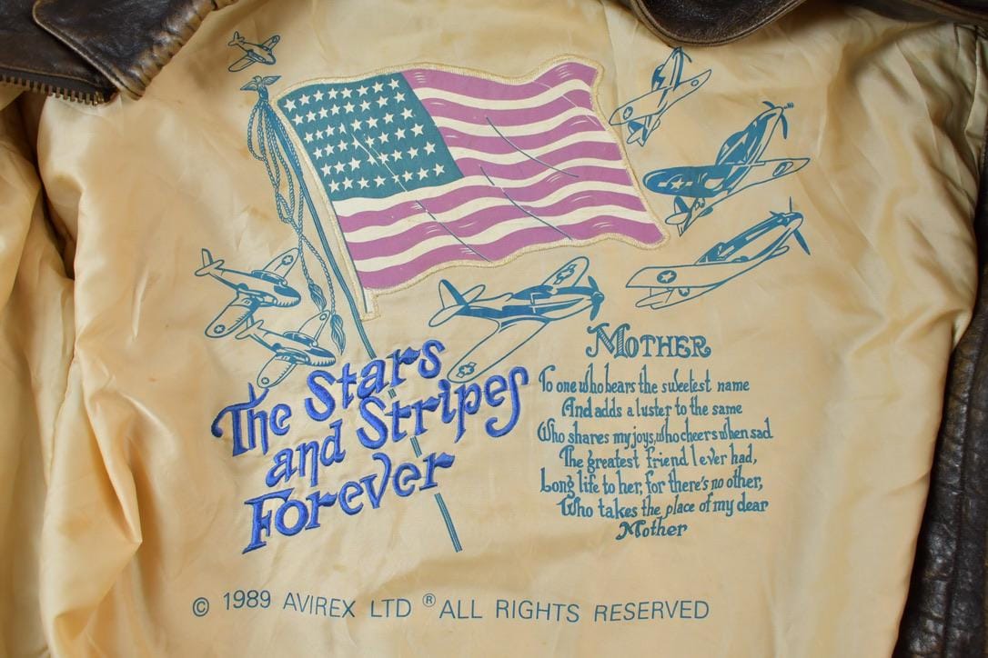 Vintage 1980s Type A2 Avirex Leather Us Army Air Forces Flight Jacket