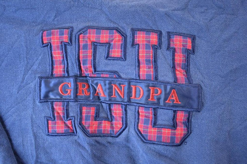 Vintage 1990s ISU Grandpa Plaid Letter University Collegiate Crewneck