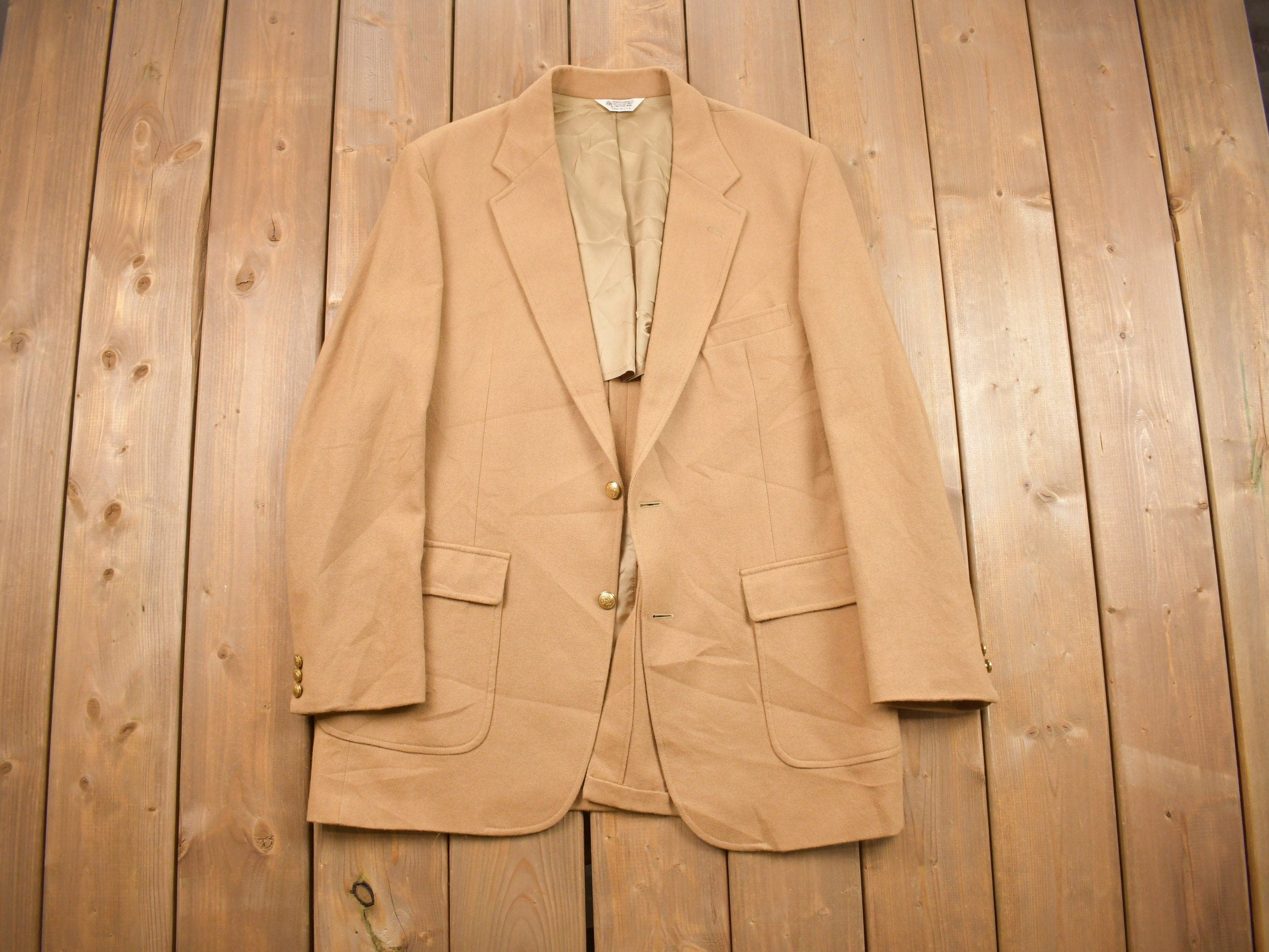 Vintage 1990s Camel Hair Blazer Jacket