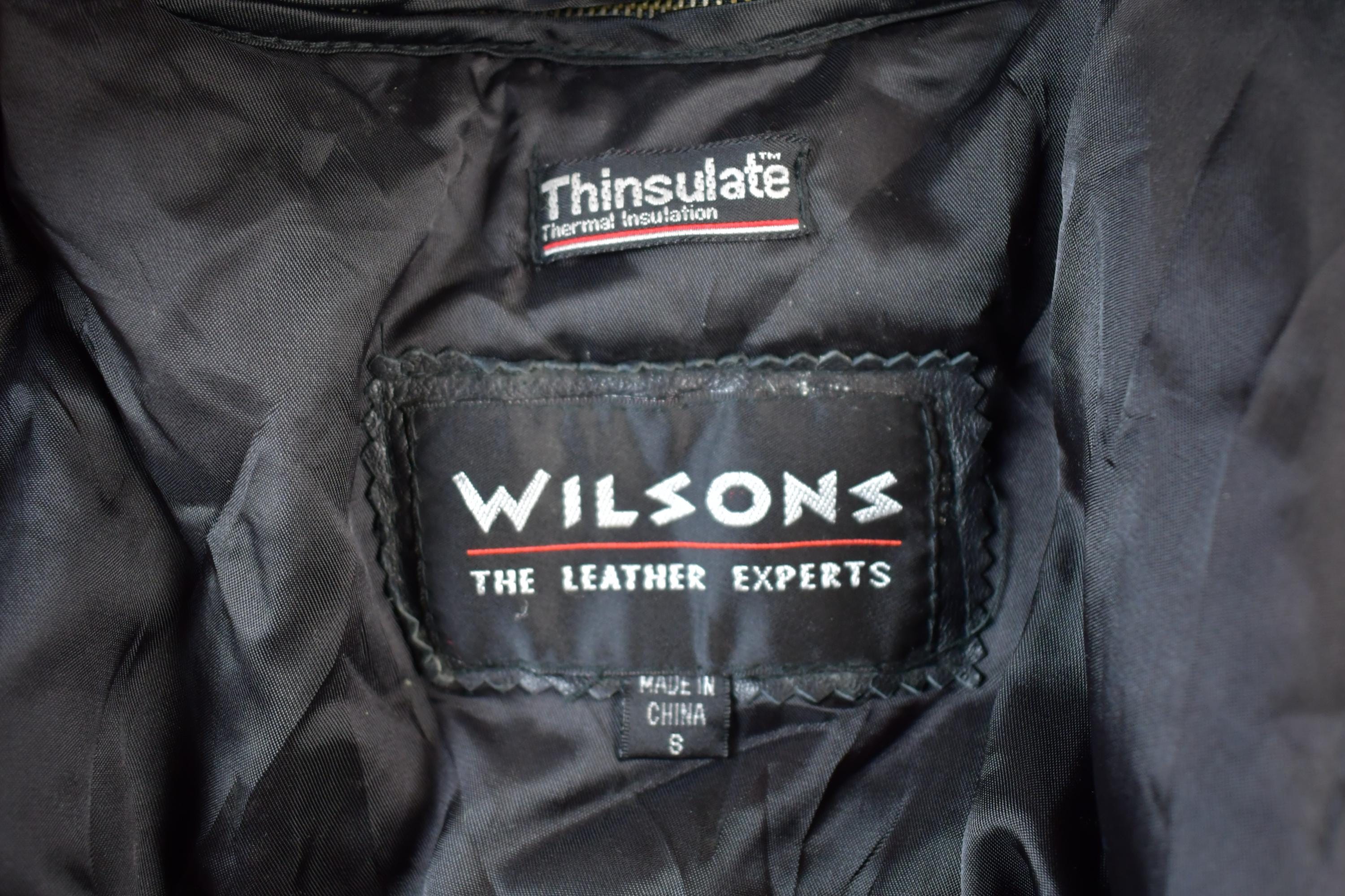Vintage 1990s Wilson Thinsulate Motorcycle Leather Biker Jacket Made In USA