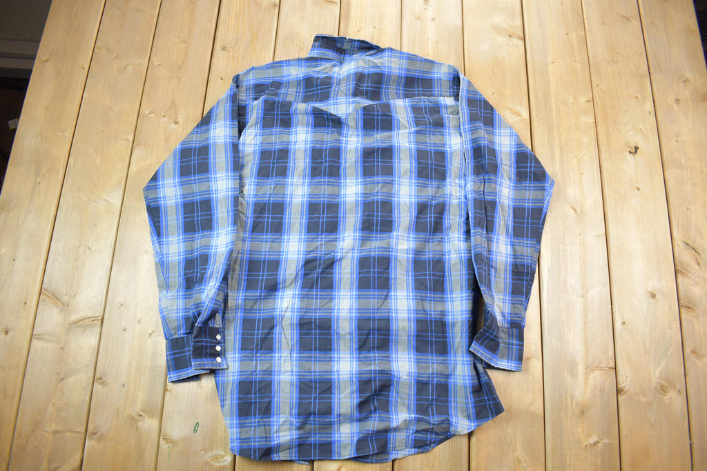 Vintage 1990s Blue Striped Button Up Shirt