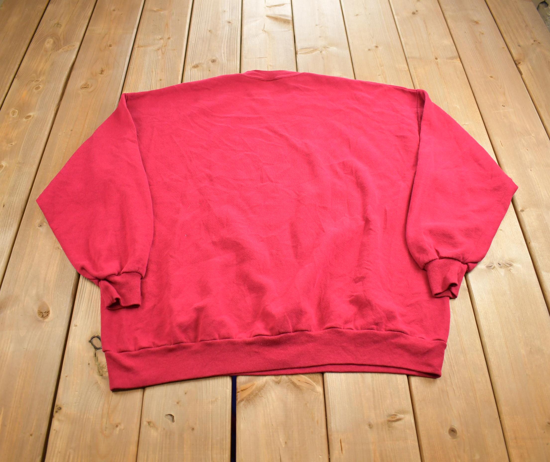 Vintage 1990s Blank Fuchsia Crewneck Sweatshirt Made In USA