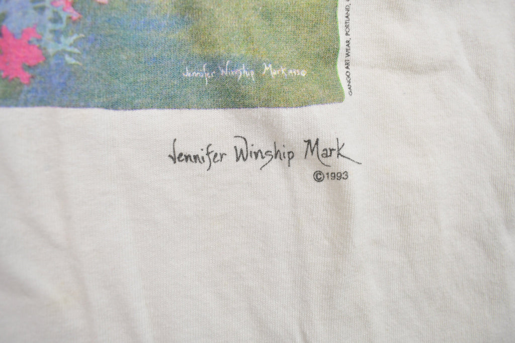 Vintage 1990s Winston-Salem Abstract Flowers Souvenir T Shirt