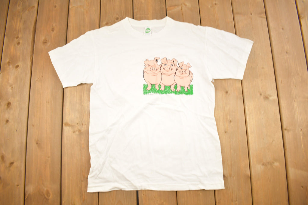 Vintage 90's Cute Pigs Animal T-Shirt
