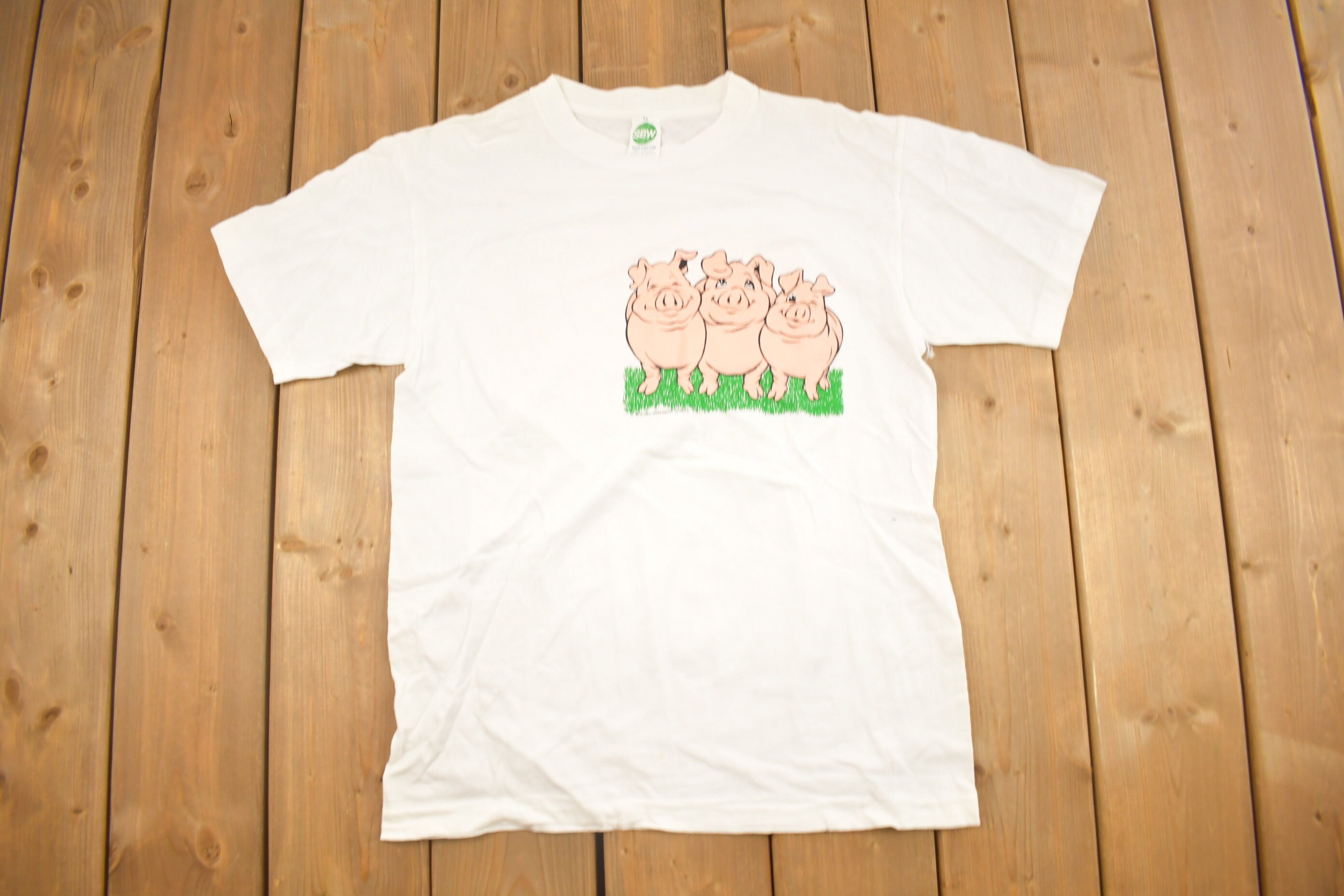 Vintage 90's Cute Pigs Animal T-Shirt