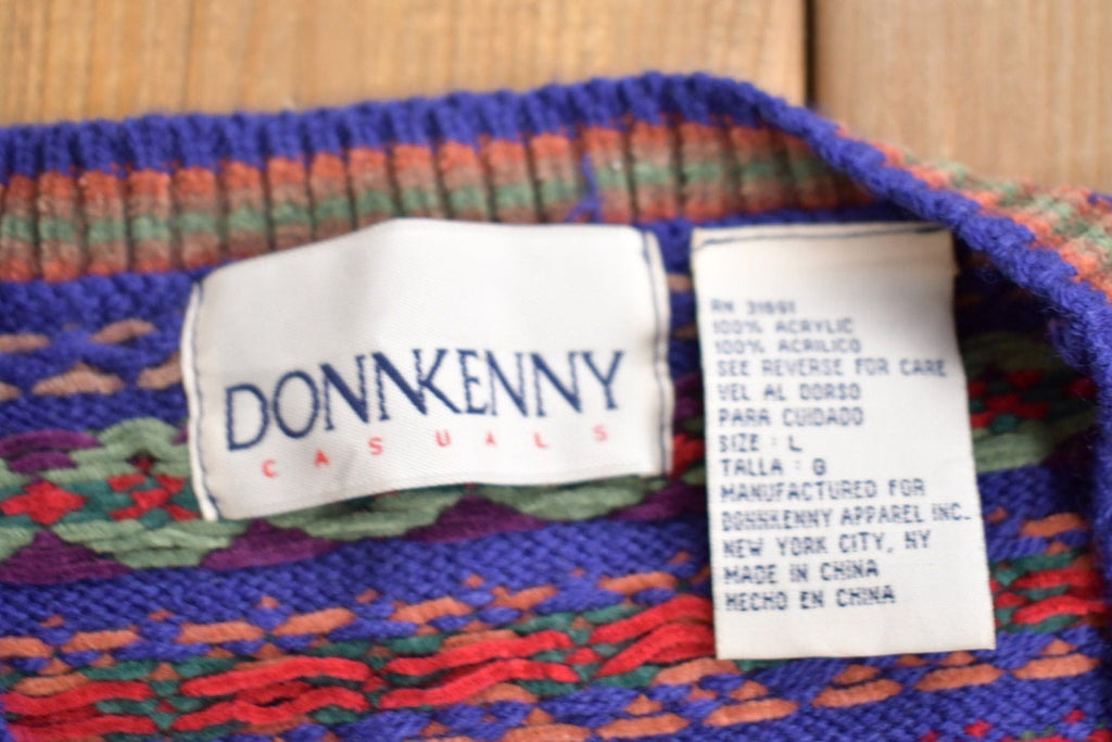 Vintage 1990s Donn Kenny Knitted Button Up Blazer Sweater