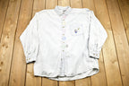 Vintage 1990s Cute Art Embroidered Button Up Shirt