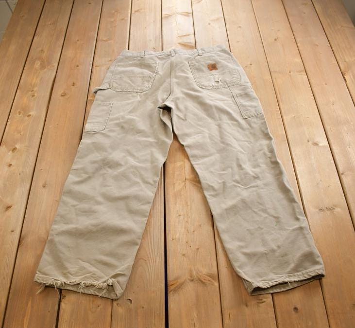 Vintage 1990s Carhartt Distressed Dungaree Fit Work Pants Size 36x30