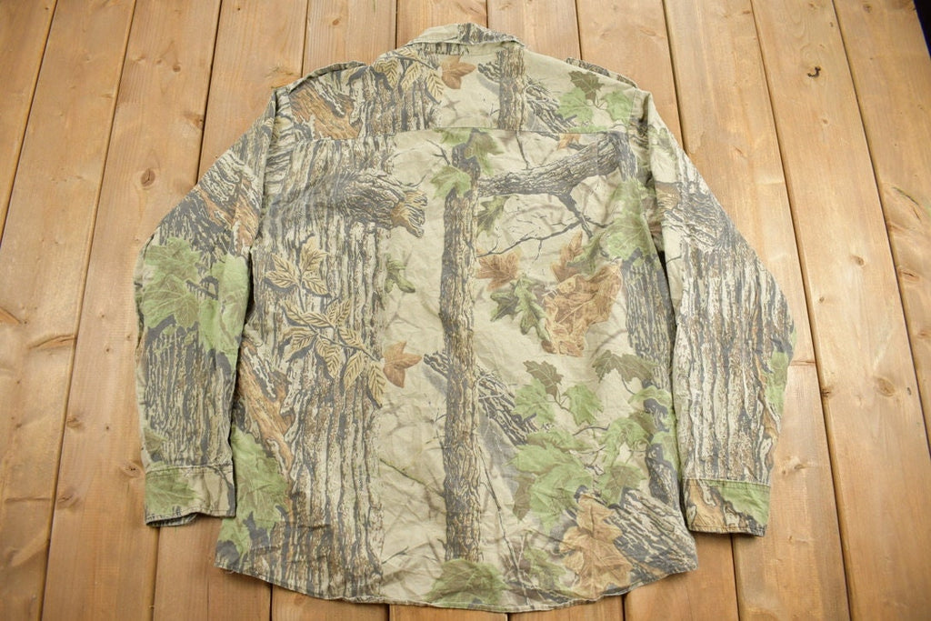 Vintage 1990s Sports Afield Real Tree Camouflage Button Up Shirt