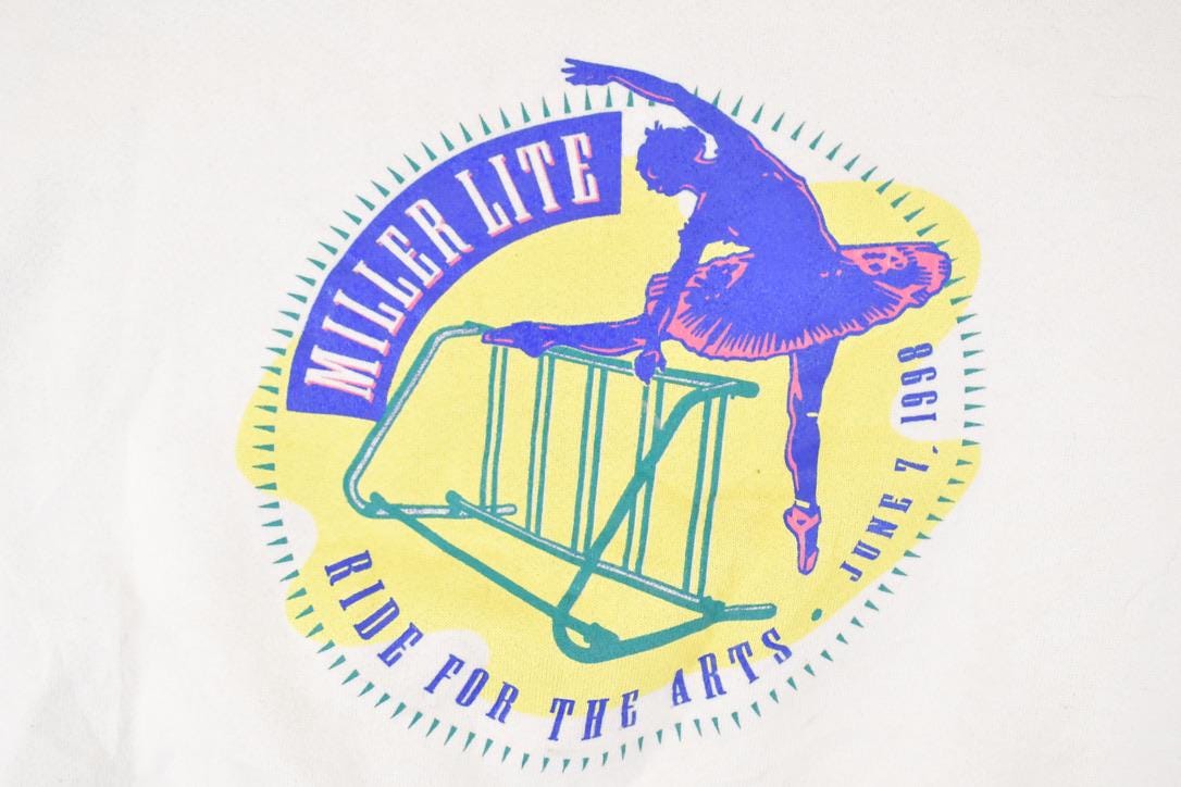 Vintage 1980s Miller Lite Surfing Graphic Print Crewneck Sweatshirt Mens L