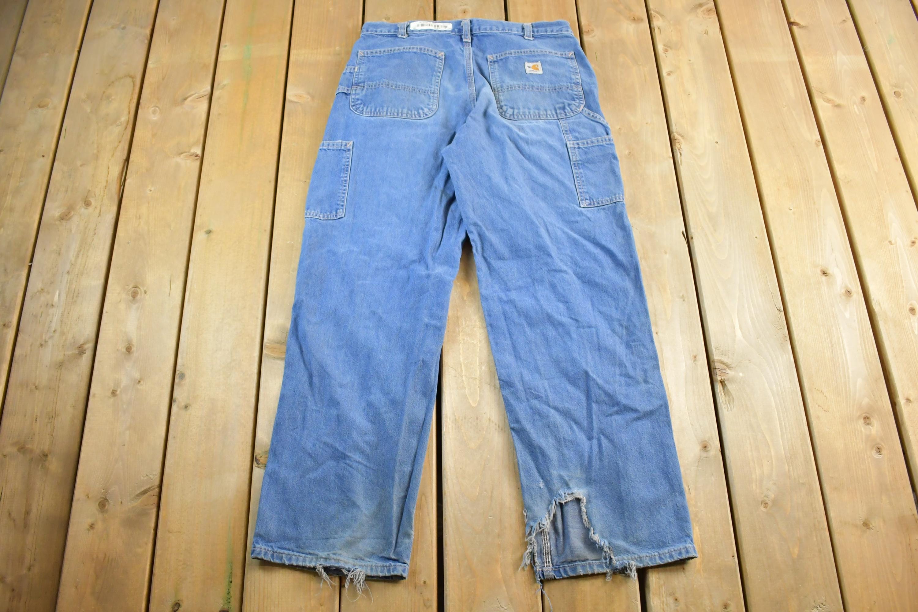 Vintage 2000s Carhartt Distressed Fire Resistant FR Workwear Denim Jeans Men's 32 x 30