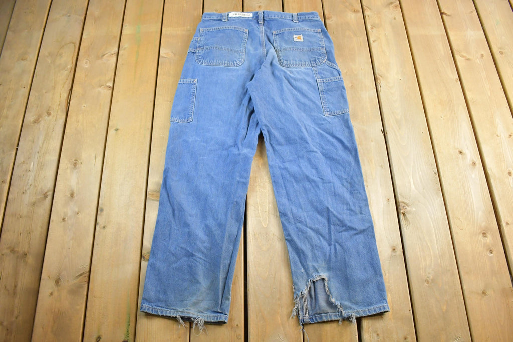 Vintage 2000s Carhartt Distressed Fire Resistant FR Workwear Denim Jeans Men's 32 x 30