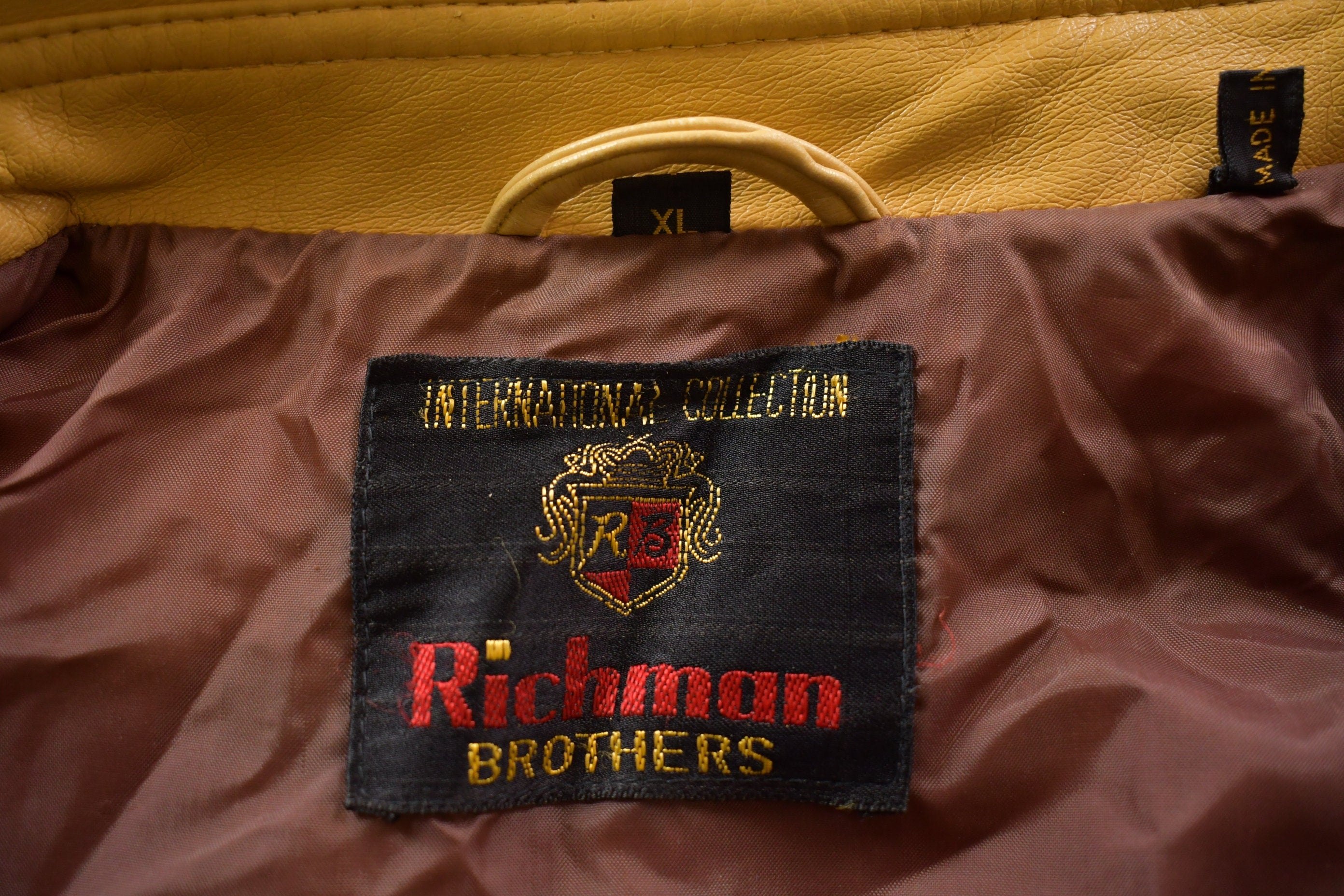 Vintage 1990s Richmond Brothers Yellow Leather Jacket