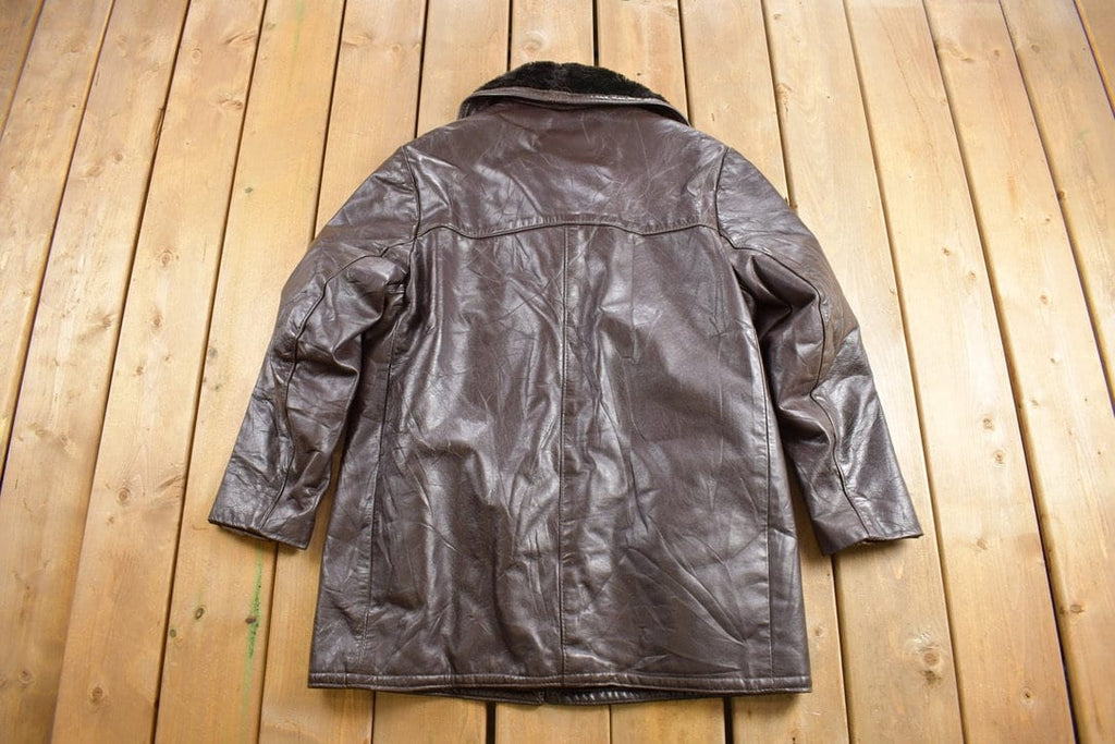 Vintage 1980s Faux Fur Lined Leather Jacket